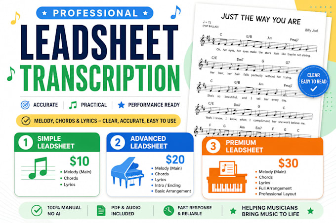 create a professional lead sheets from any song