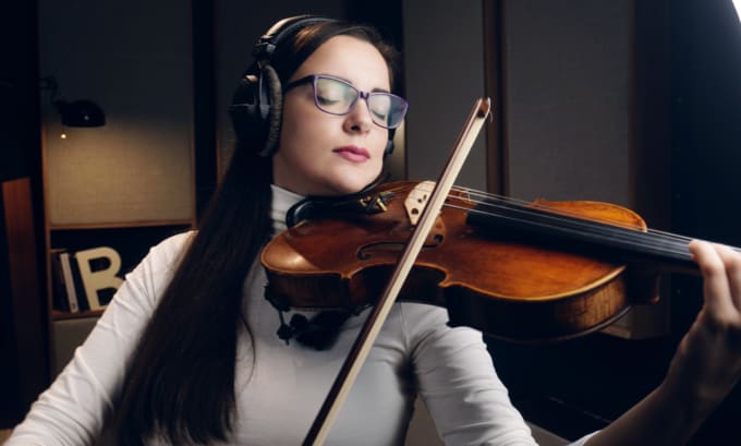 Violin with headphones cheap