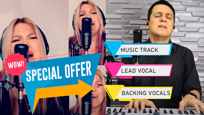 do music track, lead vocal and backing vocals in english or spanish