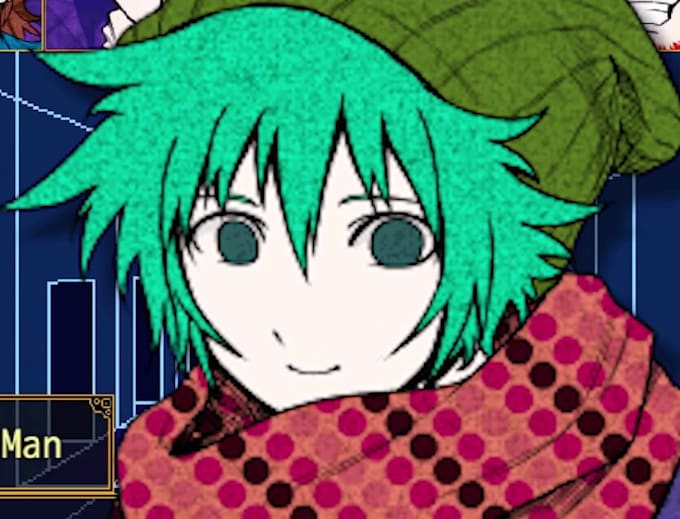 Do an anime boy voice and say or act out something for you by