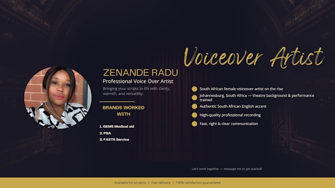 record a south african voice for commercials and brands