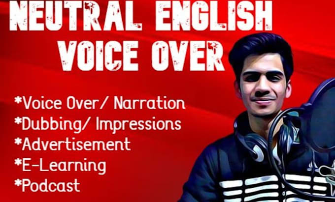 record professional neutral english voice over