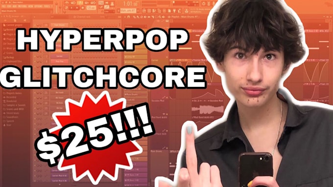 do a fire glitchcore hyperpop type beat for you