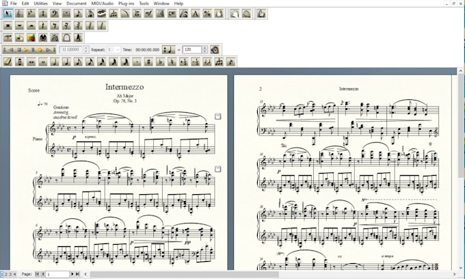 transcribe sheet music to audio, midi, pdf or transpose