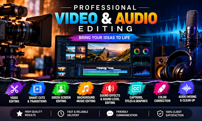 do professional audio and video editing with sound effects