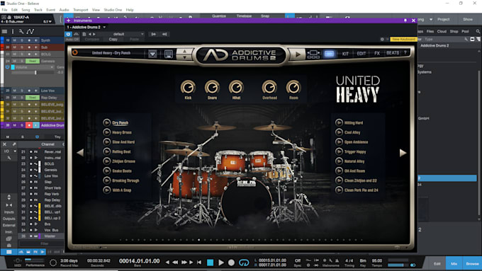 create realistic midi drums for worship music, games, pop music