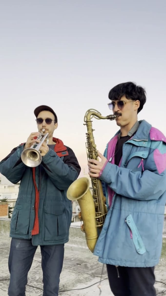 record a live horn section, lines and improvised solos