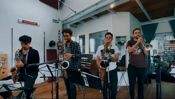 record a live horn section trumpet, sax, trombone, brass