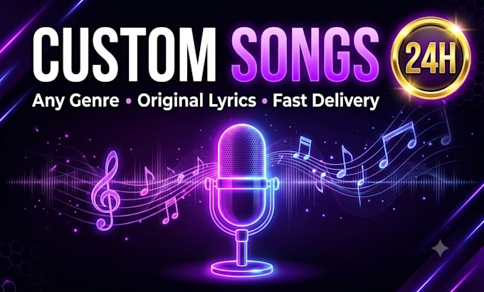 write and create any type of custom song for you in 24 hours