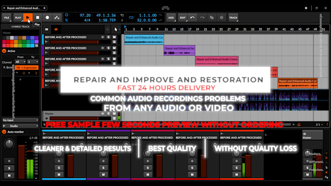 repair and improve the quality of your podcast to industry standard quality