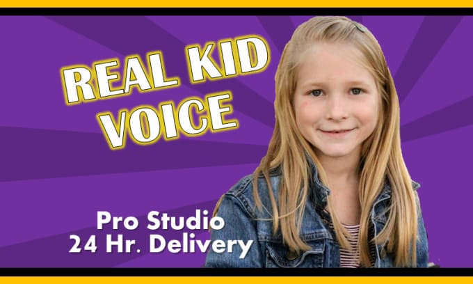 I will record a child girl voice over american kid