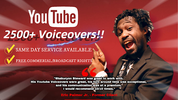 be your youtube, energetic urban, southern, american voiceover artist