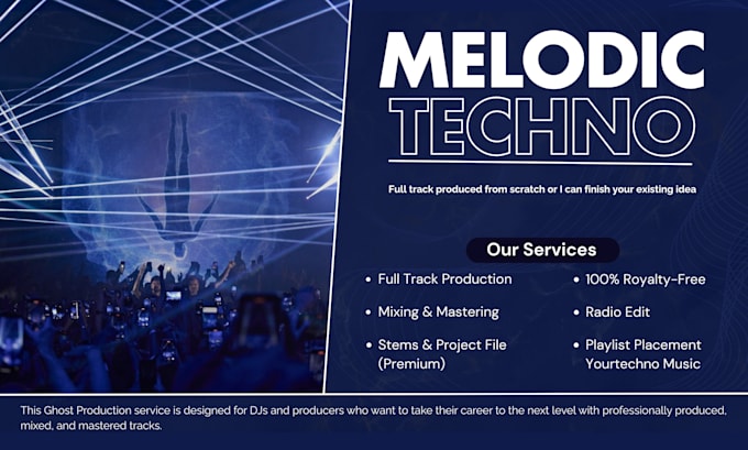 make a powerful melodic techno track for you