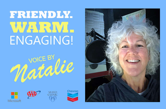 be your bright friendly caring warm american english female expert voiceover