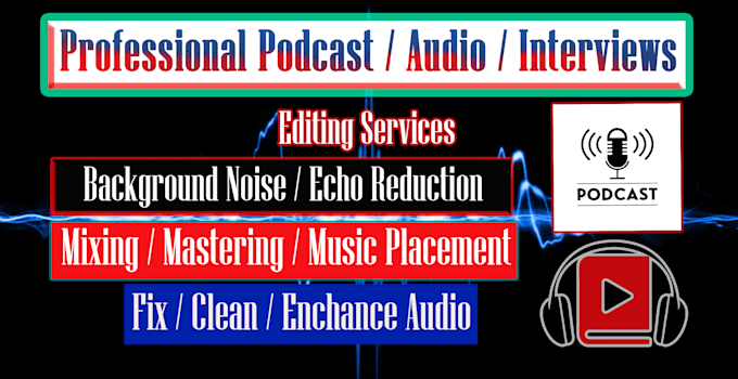 remove noise, echo, repair, clean, and fix audio