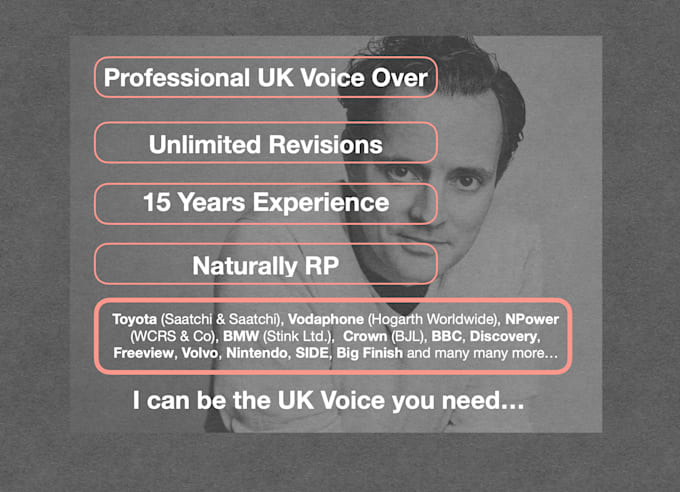 record a british male professional voice over