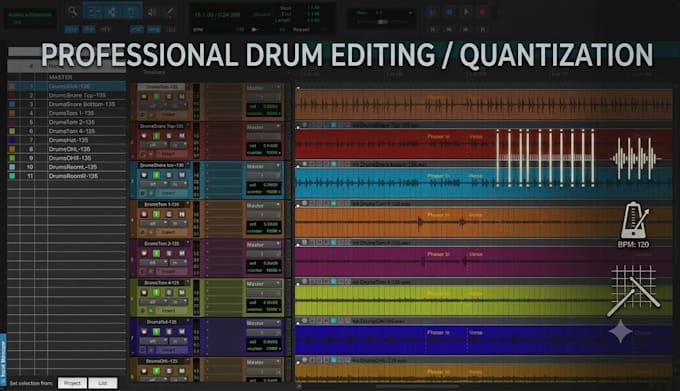 time align and edit your drum recordings