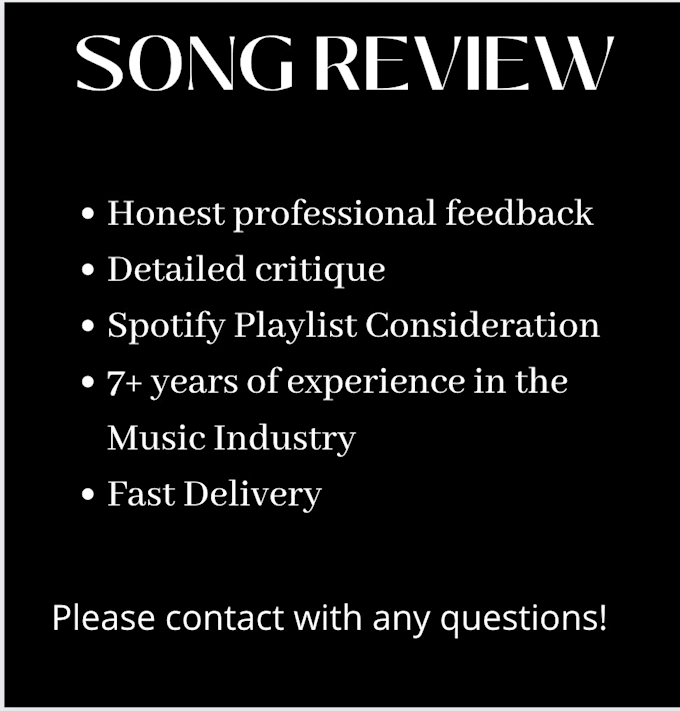 review your music and give professional feedback