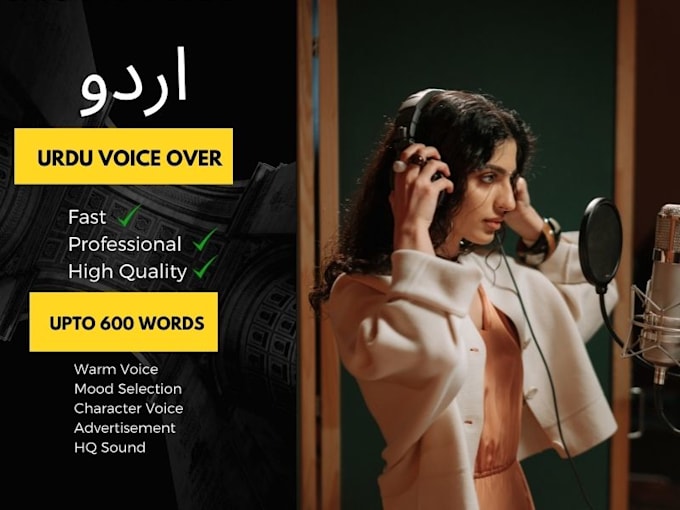 provide female urdu voice over for your project
