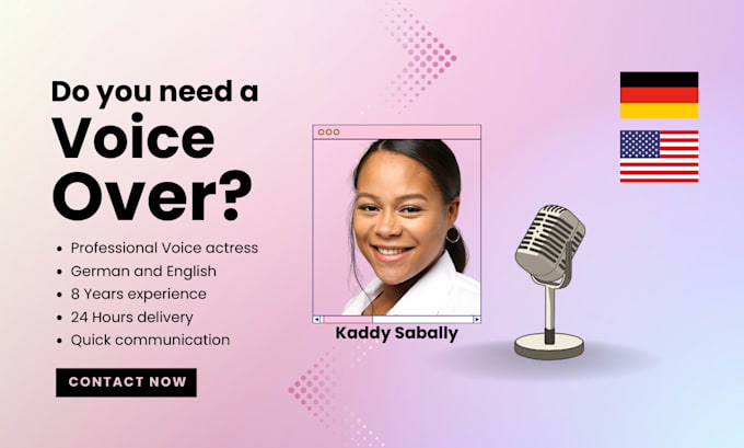 record a professional, clear, female voiceover