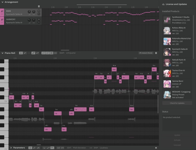 Vocal sales to midi