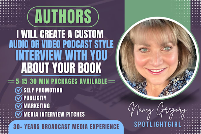 create an author focused podcast interview with you about your book media ready