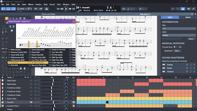 compose an original pop, rock or metal instrumental