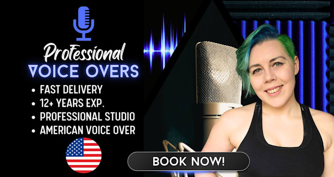 record studio quality female american voice over