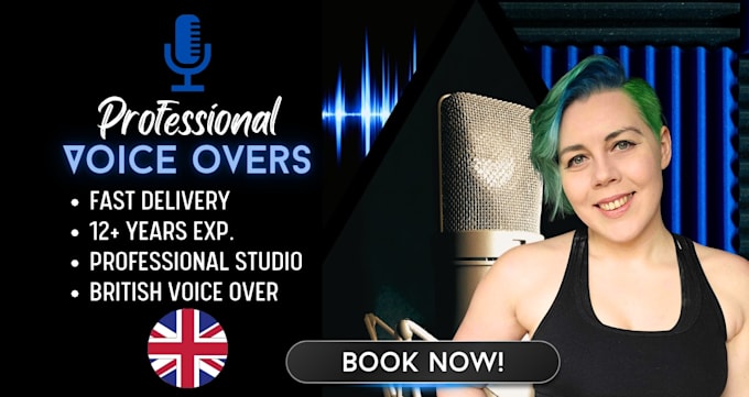 record studio quality female british voice over