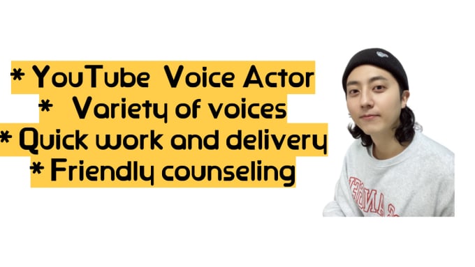 record with a variety of korean voice over
