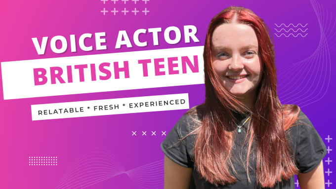 record a young, teenage british female voice over in english