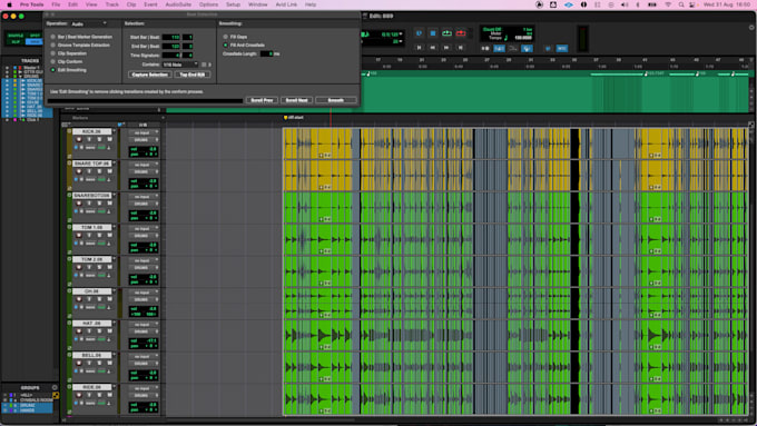 edit and align your drums, guitars and bass
