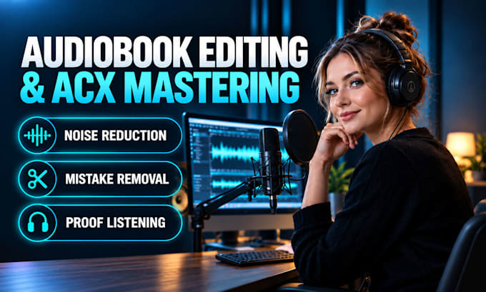 do audiobook fixing, editing and remove mistakes for acx