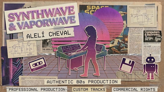 produce authentic 80s synthwave and vaporwave tracks for you