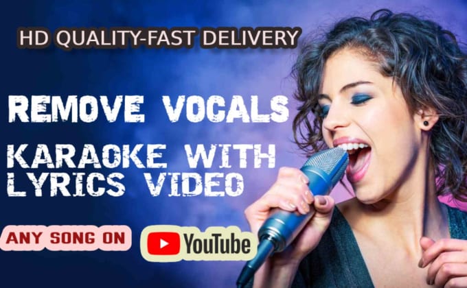 Piste de karaoké professionnel avec mixage vocal et vidéo de paroles  personnalisées