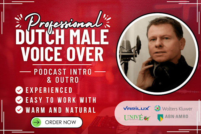 do a male dutch intro outro voice over for your podcast