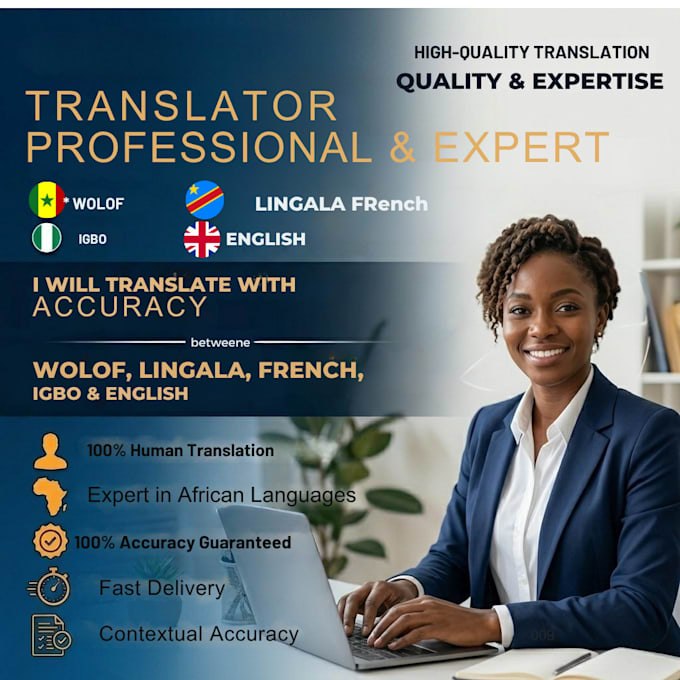 record voiceover in lingala, french, wolof and english
