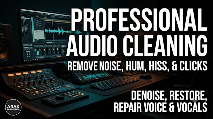 denoise ,clean audio ,remove background noise and edit voice over
