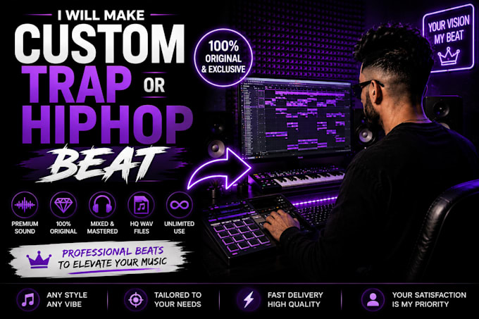make custom trap or hiphop beat