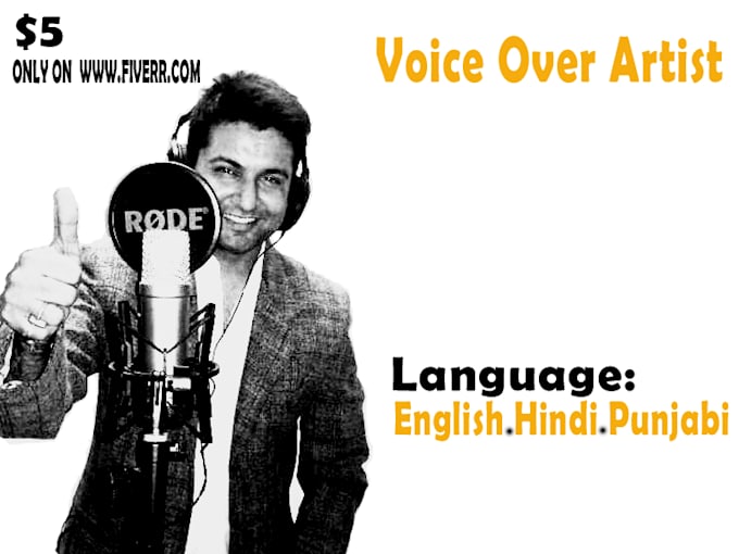 record voice over in hindi , indian english and punjabi