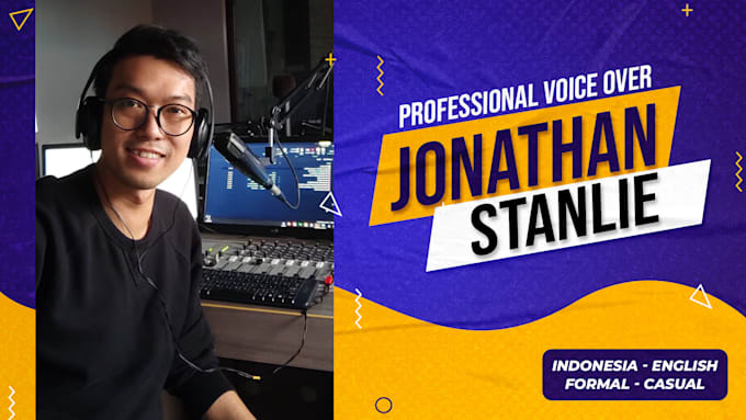 record a male indonesian broadcast quality voice over