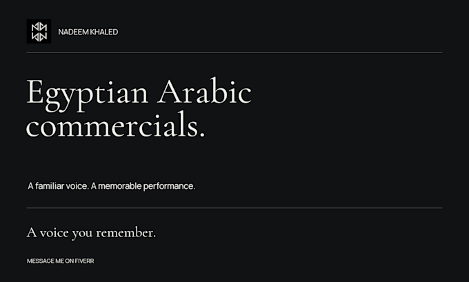 record an egyptian arabic commercial voice over