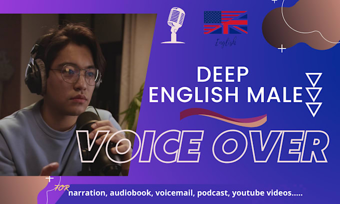 record an adult male voice over in american, british english