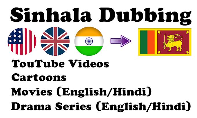 record sinhala dubbing, provide synching services