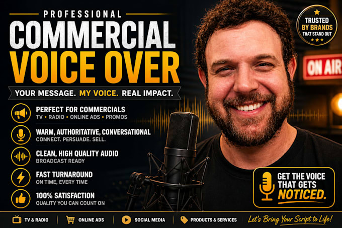 record a professional commercial male voiceover