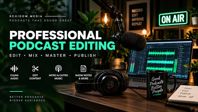 professionally edit, mix and master your podcast audio