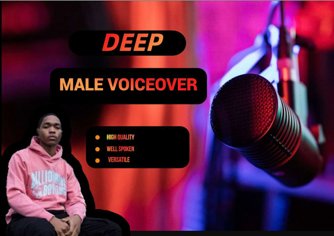 record a deep warm american male voiceover