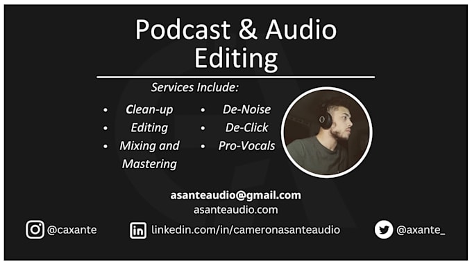 edit, clean up, mix and master your audio or podcast