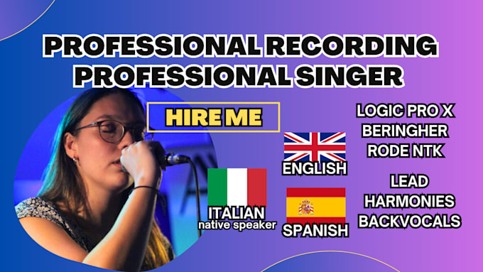 be your female vocals, harmonies or lead vocal