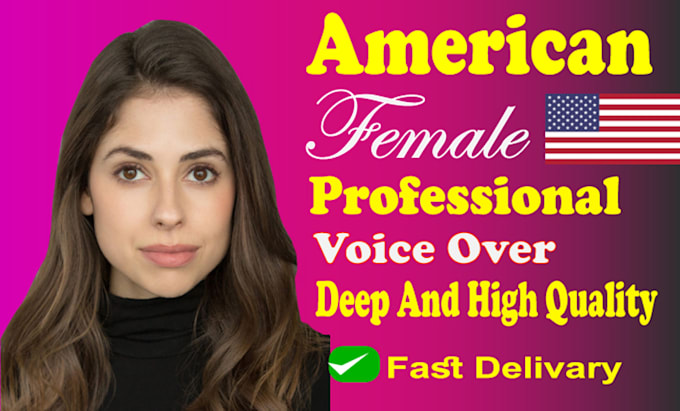 record professional american female voice over in english